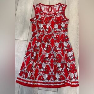 Max Studio Red Floral Sleeveless Mini Dress Size Small